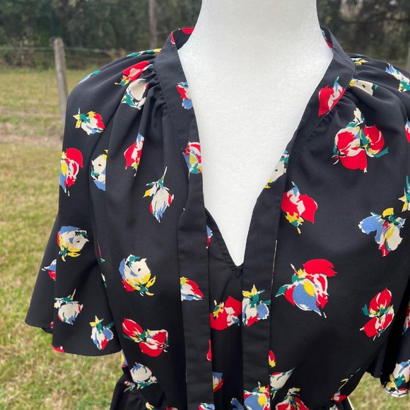 Ralph Lauren Floral Tie Neck Midi Dress - Picture 2 of 6